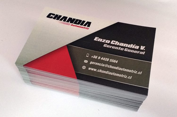 Diseño e Impresión tarjetas de presentación, Chandia Automotriz