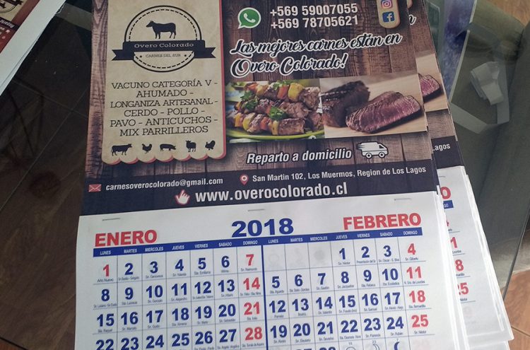 Calendarios de Pared, Overo Colorado