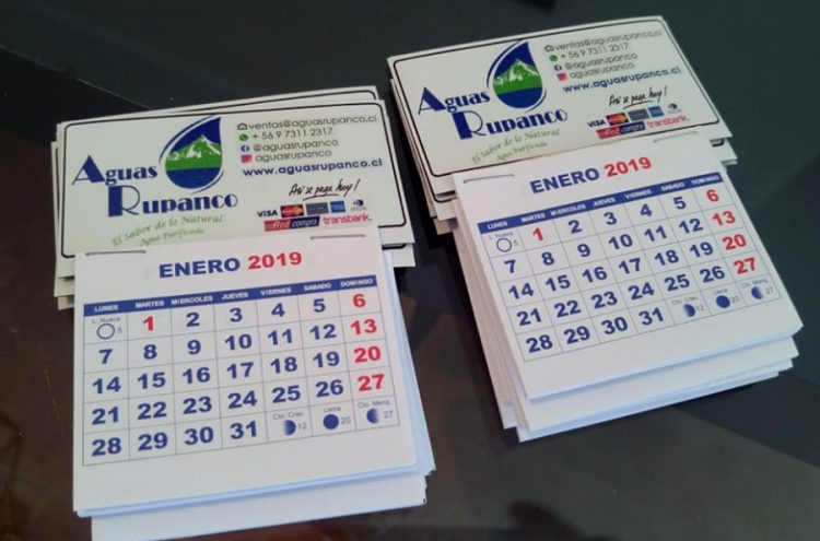 Mini Calendarios Magnéticos, Aguas Rupanco